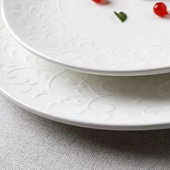 Тарелка «Жасмин» мелкая фарфор D=20,5см белый, изображение 3