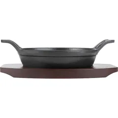 Сковорода для фахитос «Эмбер Каст Мэтт» чугун,дерево D=160/127,H=47мм черный,тем.дерево, изображение 2