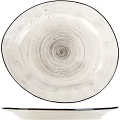 Тарелка «Пастораль» мелкая фарфор ,H=20,L=228,B=195мм серый