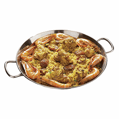 Paella pan 2 handles  stainless steel  D=360, H=42mm