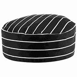 Шапочка поварская полоса размер M полиэстер,хлопок черный,белый