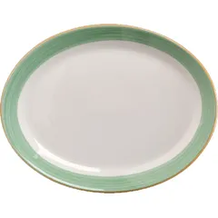 Блюдо «Рио Грин» овальное фарфор ,L=28,B=21,5см белый,зелен.