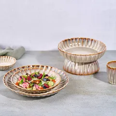 Салатник «Астера» керамика 0,8л D=166,H=67мм бежев.,перламутр., изображение 3