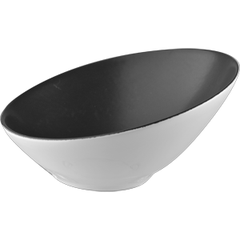 Salad bowl “Dask” porcelain 1l D=25.5,H=12cm black,white