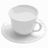 Чашка кофейная «Трианон» стекло 160мл D=80,H=60,L=95мм белый