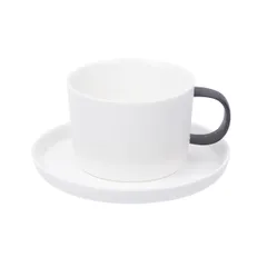Чашка кофейная «Вейв» фарфор 100мл D=65/55,H=45,L=85мм белый, изображение 3