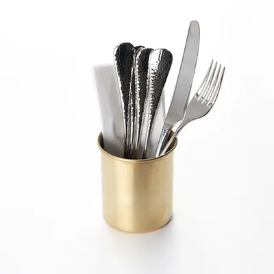 Подставка для столовых приборов «Брасс» латунь D=8,H=10см золотой, изображение 2