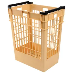 Container for storing bread, perforated  polyethylene  150 l , H=63.3, L=56, B=36 cm  light beige.