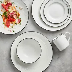 Салатник «Бид Блэк Бэнд» фарфор D=16см белый,черный, изображение 4