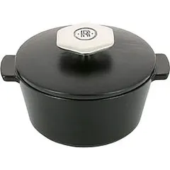 Serving pan with lid “Revolution” ceramics 200ml D=105,H=77mm black