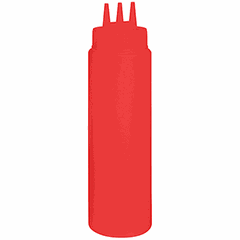 Емкость для соусов с тремя носиками пластик 0,69л D=7,H=26см красный