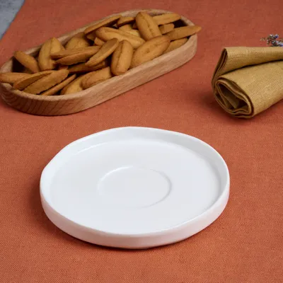 Блюдце «Эггшелл» с бортом фарфор D=155/60,H=19мм белый, Диаметр (мм): 155, изображение 7