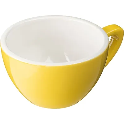 Чашка кофейная «Пур-Амор» фарфор 200мл D=97/50,H=60,L=125мм желт.,белый, изображение 4