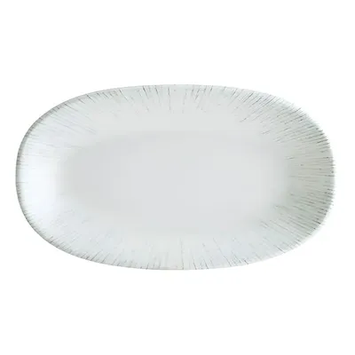 Блюдо сервировочное «Ирис» овальное фарфор ,L=34,B=19см белый,серый
