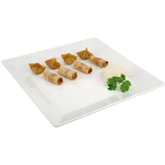 Поднос фуршетный пластик ,H=2,L=21,B=21см белый, изображение 2