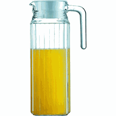 Jug “Quadro” with lid  glass, plastic  1.1 l  D=12.5, H=24.2 cm  clear.