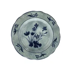 Тарелка десертная «В.Виена Флауэрс» фарфор D=22см серый
