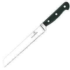 Нож для хлеба сталь нерж.,пластик ,L=20см черный,металлич.