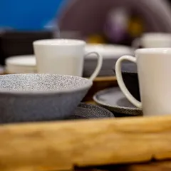 Салатник «Гранит» фарфор 1л D=20см свет.-сер.,глянц., изображение 3