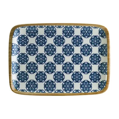 Блюдо сервировочное «Калиф Лотус» прямоугольное фарфор ,L=23,B=16см белый,синий