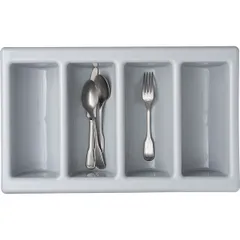 Органайзер для столовых приборов 4 отделения полипроп. ,H=10,L=54,B=33см серый, изображение 3