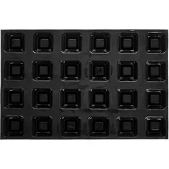 Форма кондитерская «Квадр.саварин»[24шт] силикон,стеклопласт. ,H=3,L=7,B=7см