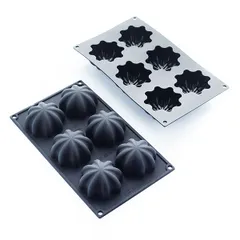 Форма для выпечки «Медуза» [6 ячеек] силикон ,H=40,L=297,B=176мм черный