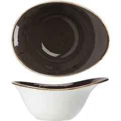 Салатник «Крафт» фарфор 450мл ,H=75,L=180,B=140мм серый