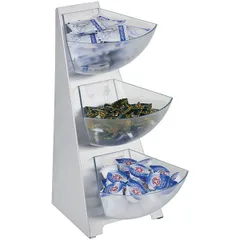 Shelf for 3 containers, removable cups  steel, polycarbonate  1 l , H=41, L=21, B=16cm  metallic, transparent.