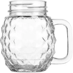 Beer mug “Jar-Pineapple” glass 450ml D=64,H=125,L=120mm clear.