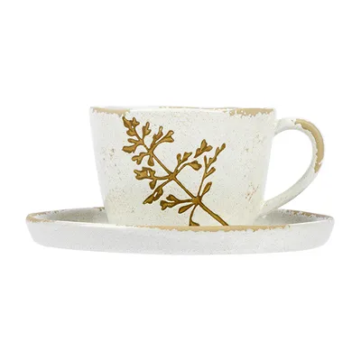 Чашка чайная «Фенхель» фарфор 250мл D=92,H=64,L=119мм белый, изображение 3