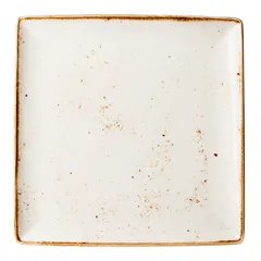 Блюдо «Крафт Вайт» квадратное фарфор ,H=18,L=270,B=270мм белый,коричнев.
