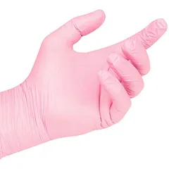 Gloves size (L) powder-free 50 pairs (100 pcs) nitrile  pink.