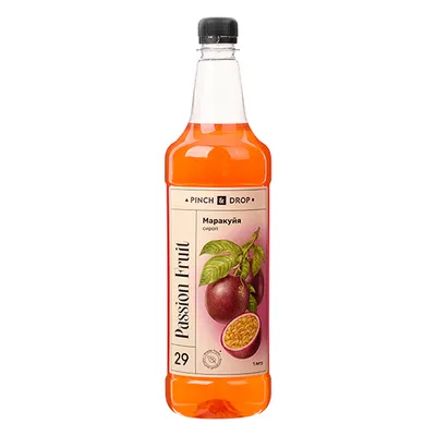 Сироп «Маракуйя» Pinch&Drop пластик 1л D=83,H=267мм, Состояние товара: Новый, Вкус: Маракуйя, Материал: Пластик, Объем по данным поставщика (мл): 1000