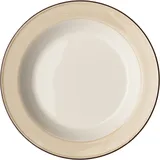 Тарелка глубокая «Чино» фарфор 310мл D=215,H=25мм белый,бежев.