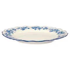 Тарелка «Фиори» фарфор D=23см слон.кость,синий, изображение 2