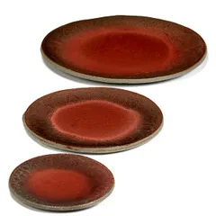 Тарелка бетон D=28см красный,серый, изображение 4