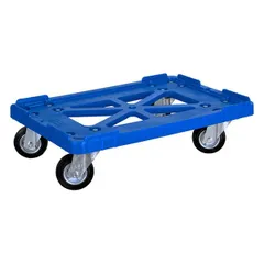 Тележка для контейнеров до 200 кг, для ящиков 600х400 мм пластик,резина ,H=17,5,L=62,5,B=42см синий,