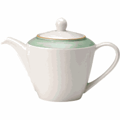 Чайник заварочный «Рио Грин» фарфор 0,85л D=14,H=14,5,L=14,5см белый,зелен.