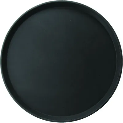 Поднос прорезиненный круглый «Проотель» пластик D=40,5см черный