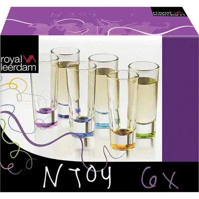 Стопка «Njoy» набор[6шт] стекло 60мл D=42,H=105мм разноцветн.