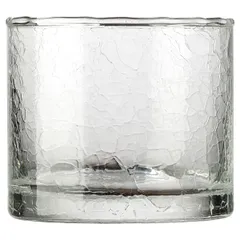 Old fashion "Crackle" glass 400ml D=9,H=8cm clear.