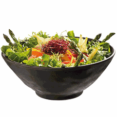 Salad bowl plastic 1.4l D=240,H=95mm black,brown.