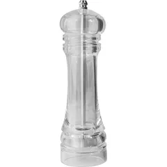 Pepper mill with metal mechanism  acrylic  D=6, H=21 cm  transparent, silver.