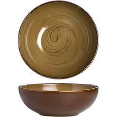 Salad bowl “Anfora Alma”  ceramics  1.42 l  D=215, H=75mm  brown, olive.