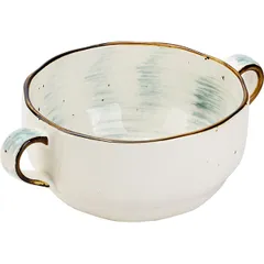 Broth cup “Pastoral”  porcelain  275 ml  D=100, H=53, L=147mm  green.