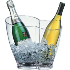 Champagne bucket plastic 4l ,H=26,L=30.5,B=21.5cm clear.