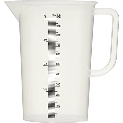 Стакан мерный с ручкой полипроп. 1л D=11,5,H=17см прозр.