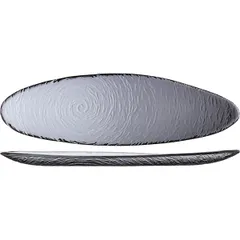 Dish "Scape Glass" oval glass ,L=40cm gray