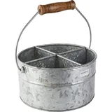 Емкость для закусок 4 ячейки сталь гальван.,дерево D=21,5,H=11,5см